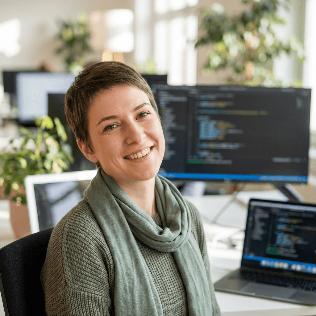 Team member reviewing campaign analytics on a monitor